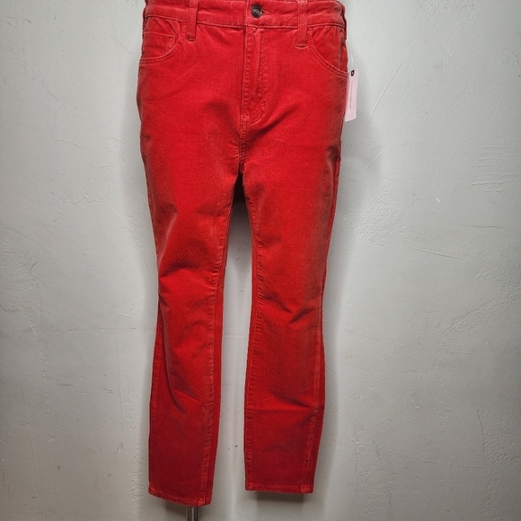 NWT Pilcro Anthropologie High Rise Skinny Red Corduroy Pants Size 31‎ - Picture 2 of 14